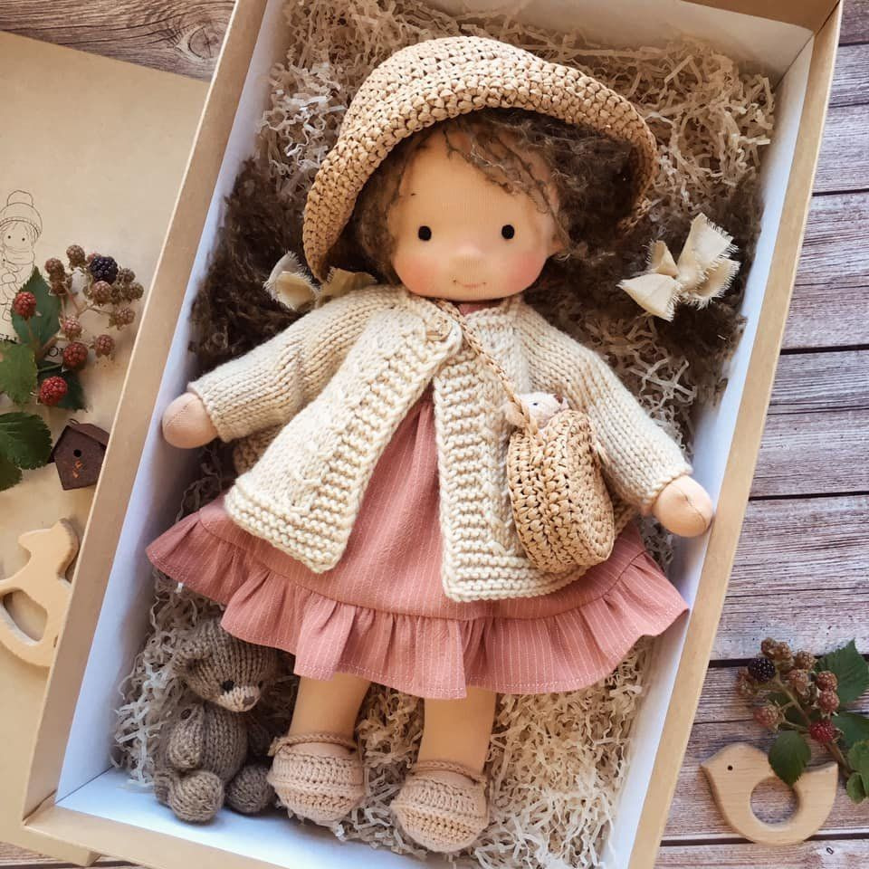 Cotton Body Waldorf Doll Doll Artist Handmade Mini Dress Up Doll DIY