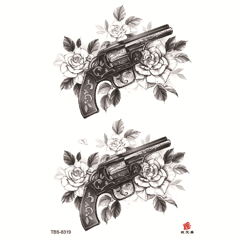 pistol and flower