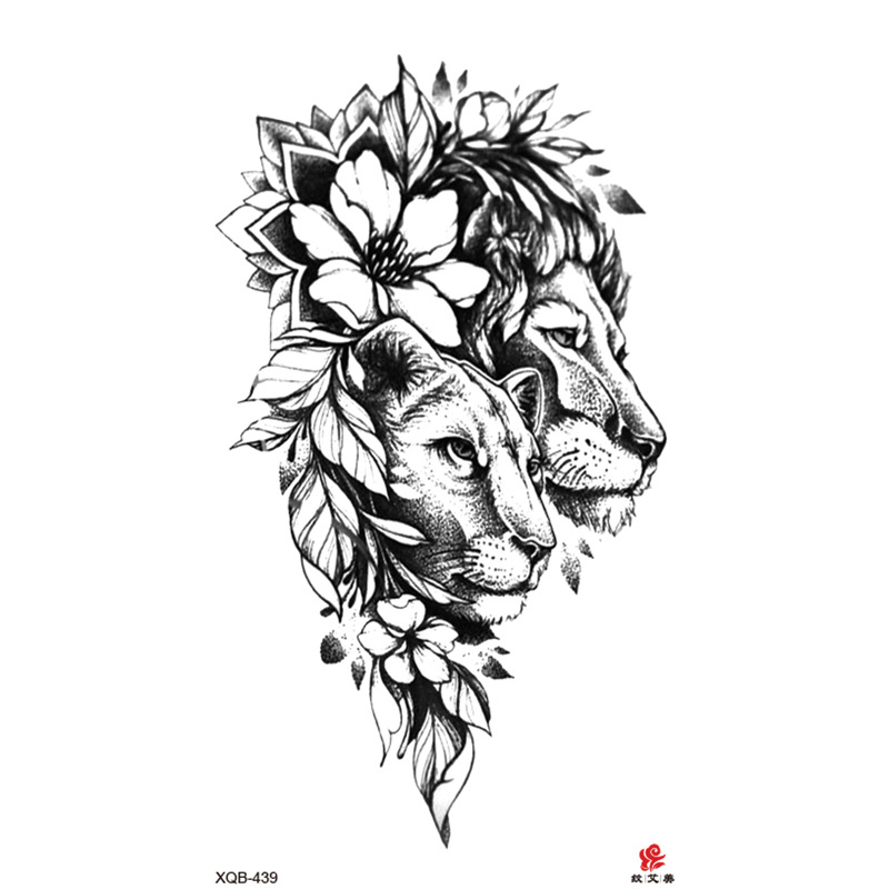 Flower and Twin Lions