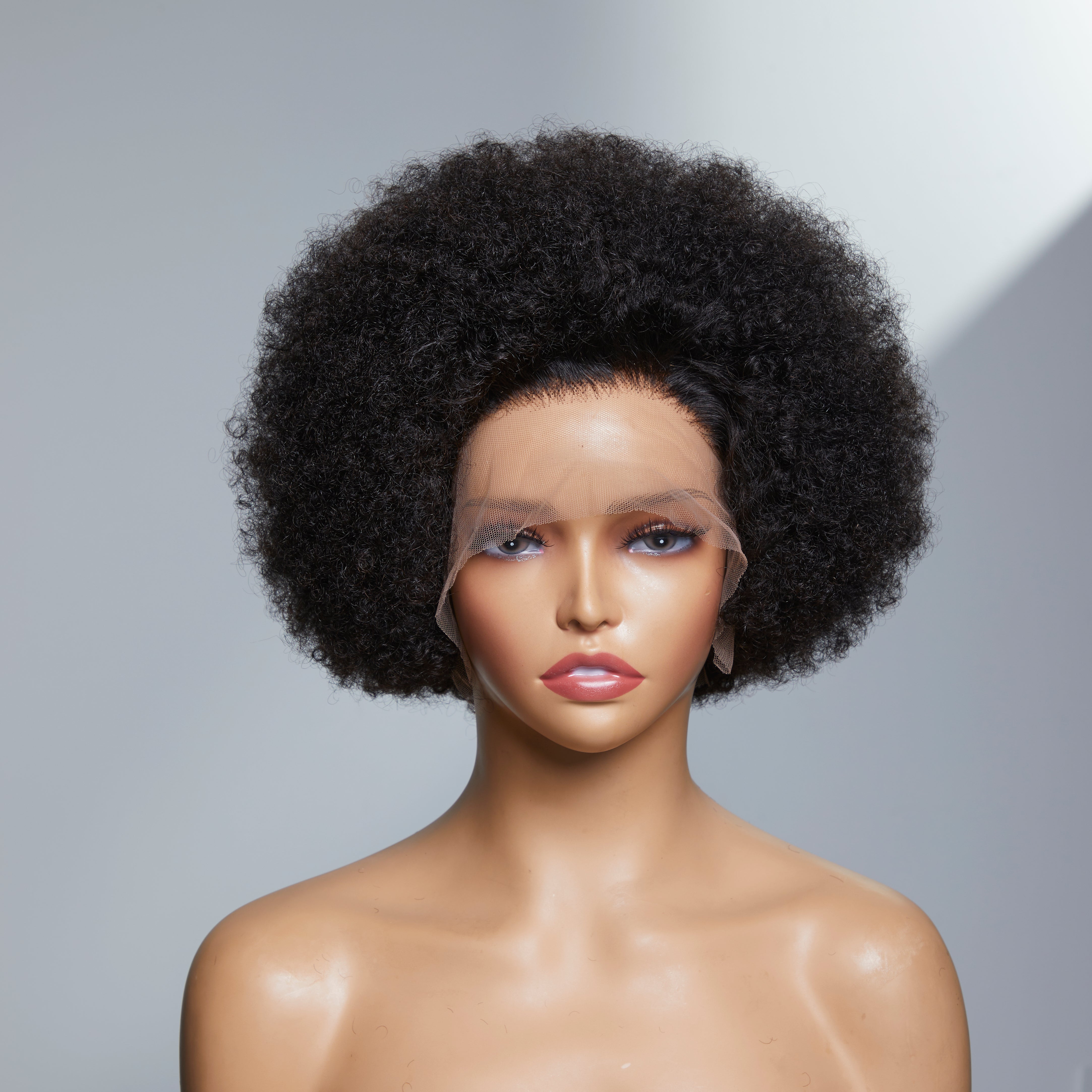 Retro & Vintage | Ultra Natural Afro Curl 13X2 Frontal Lace Short Wig 100% Human Hair