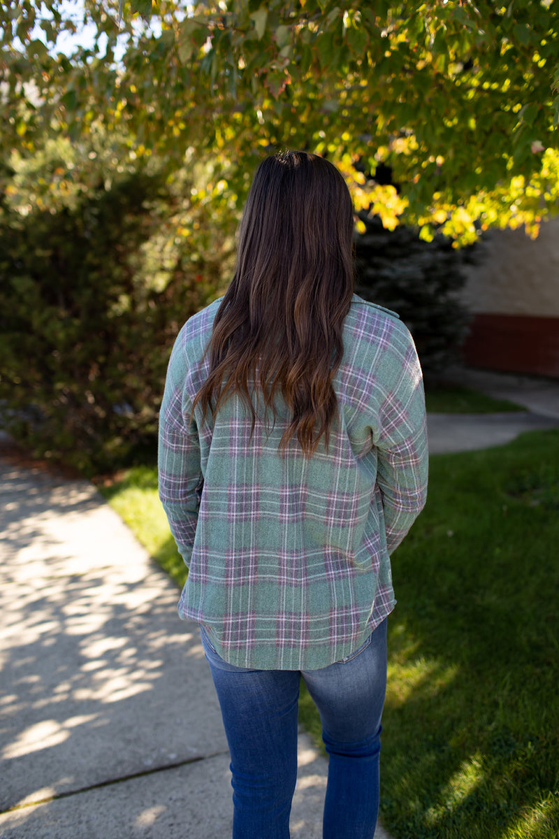 Red Black Plaid Oversized Fleece Button Up (SM-3X)