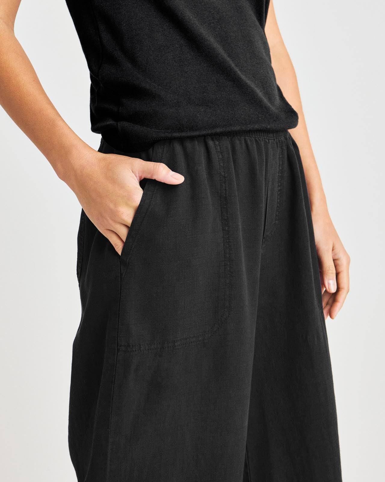 Women‘s Summer Linen and Lyocell Wide Leg Pants