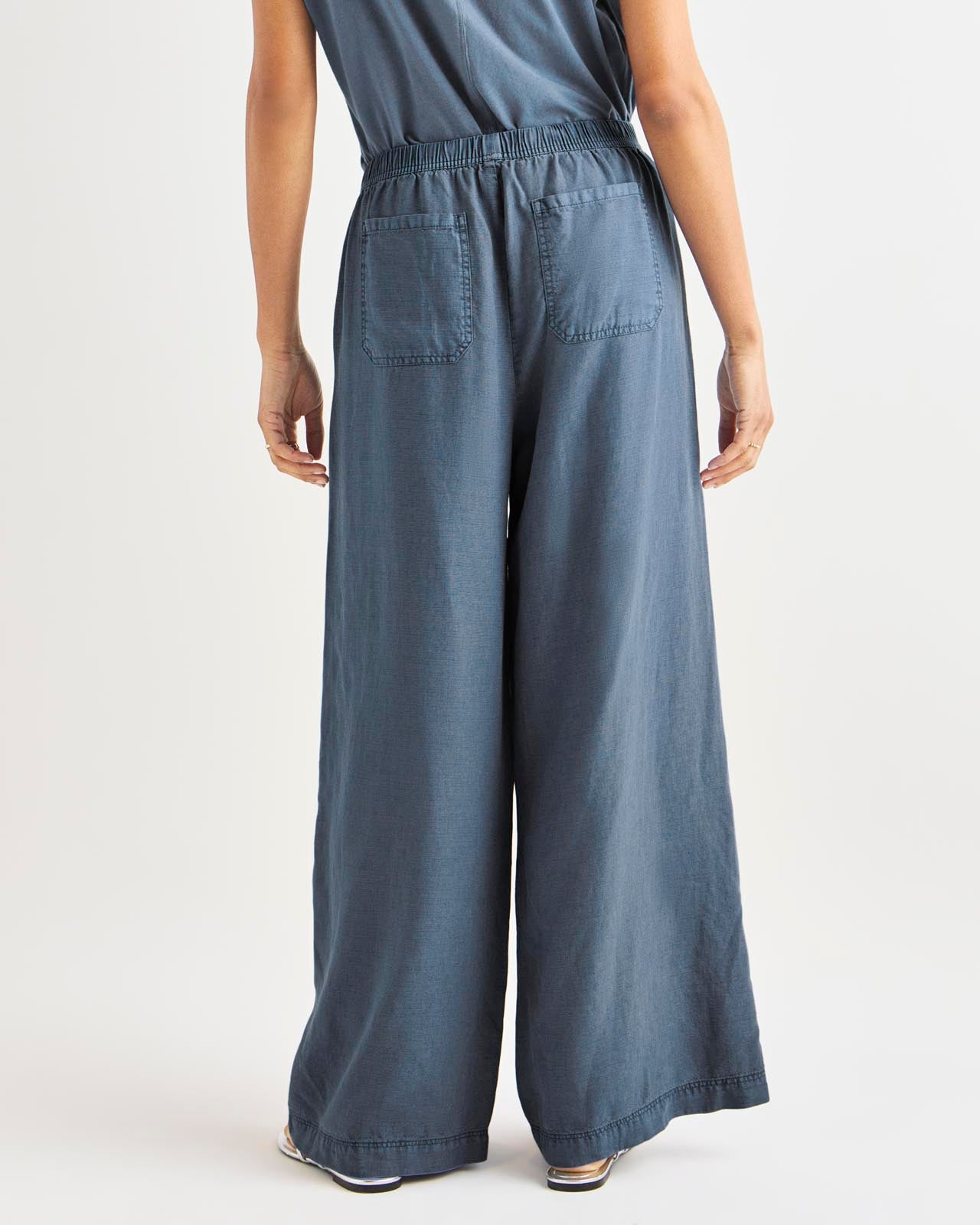 Women‘s Summer Linen and Lyocell Wide Leg Pants