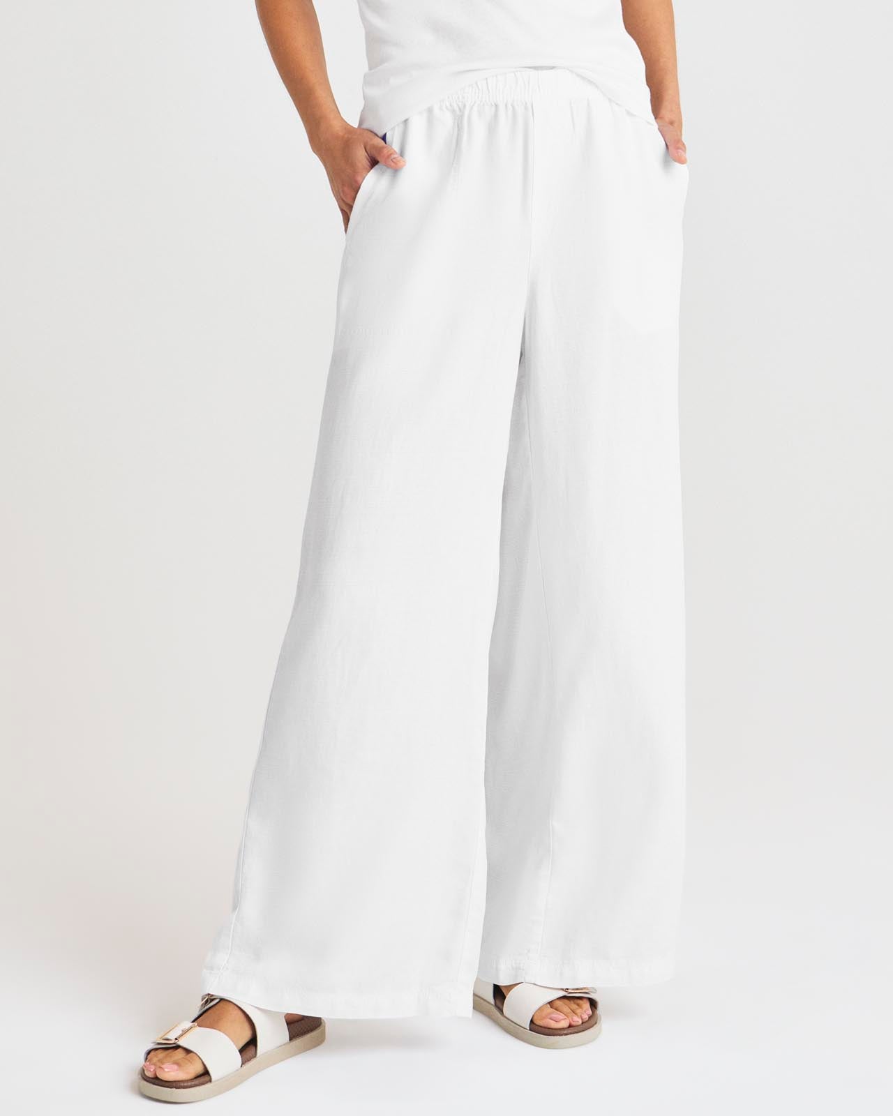 Women‘s Summer Linen and Lyocell Wide Leg Pants
