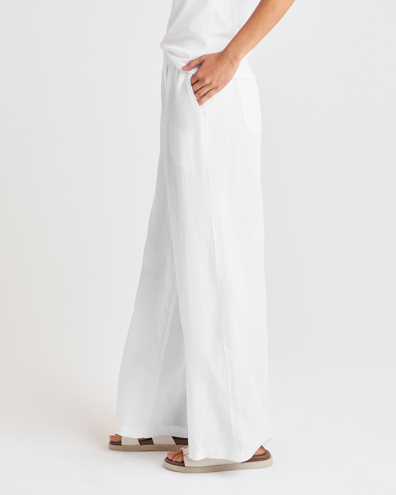 Women‘s Summer Linen and Lyocell Wide Leg Pants