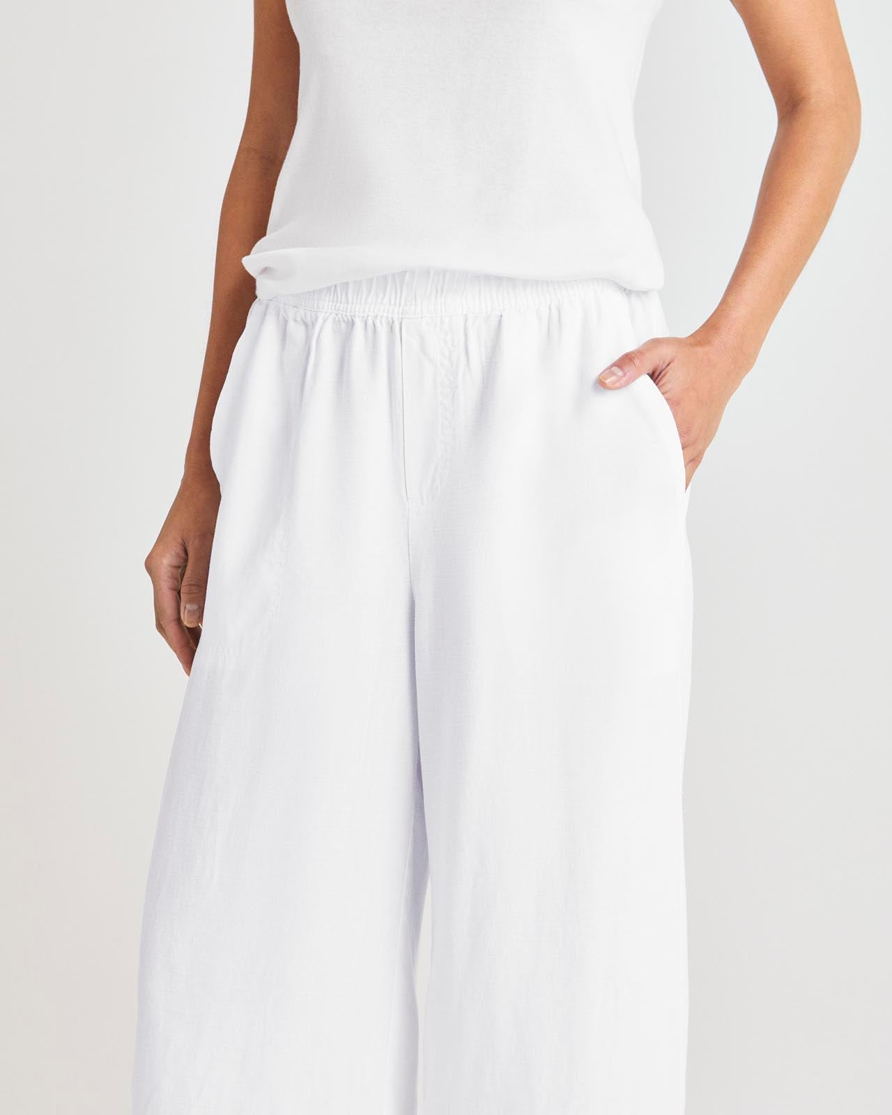 Women‘s Summer Linen and Lyocell Wide Leg Pants