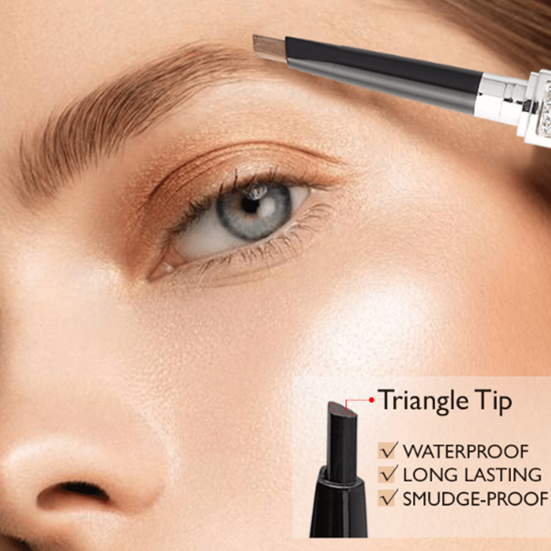 #8. Starry Sky Diamond Silver Tube Double-headed Eyebrow Pencil