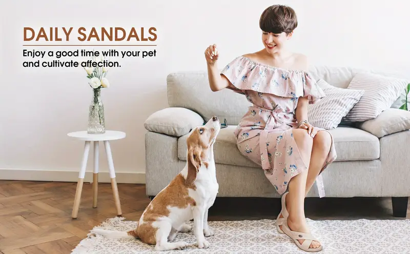 women s wedge slide sandals cross strap soft sole pu leather details 1