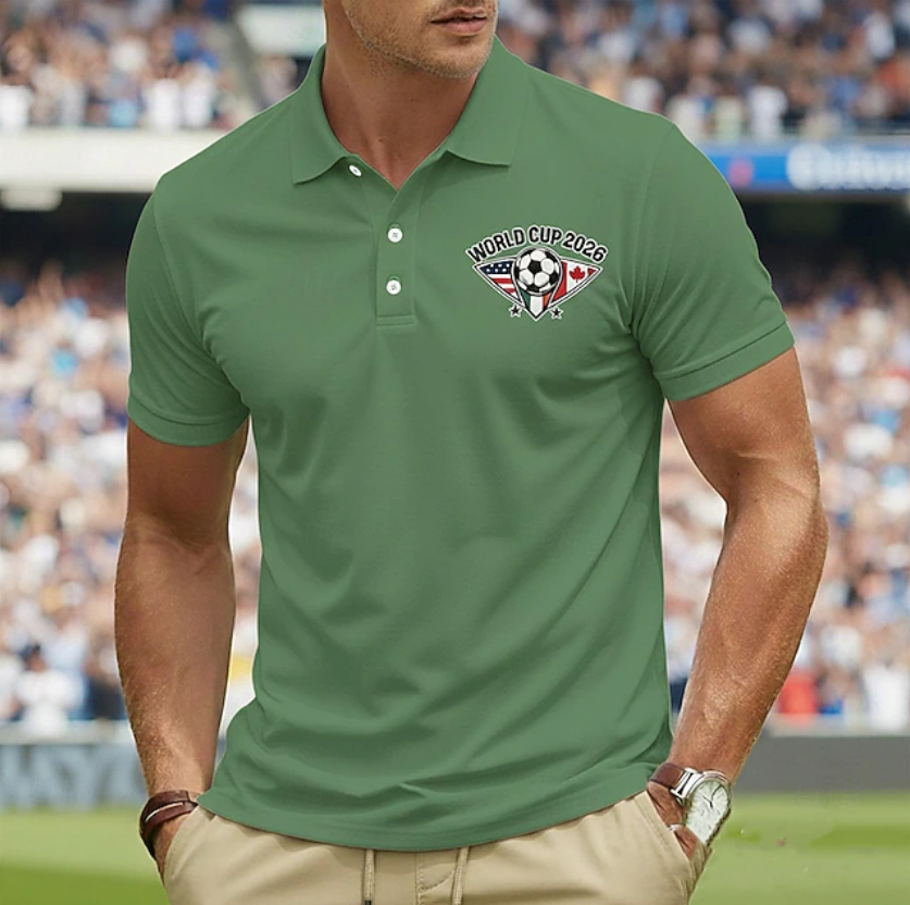 2026 World Cup Men Short Sleeve Collared Soccer Polo Shirts