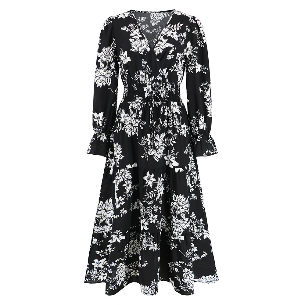 🔥Temperament lantern sleeve cake dress