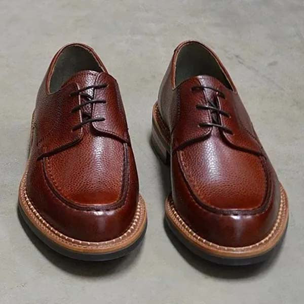 Brown Men's Daily Office Casual Leather Shoes-Zittor