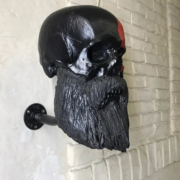 🔥Last Day 49% OFF-Motorcycle Skull Helmet Holder with Beard(🎁The most special gift for riders)