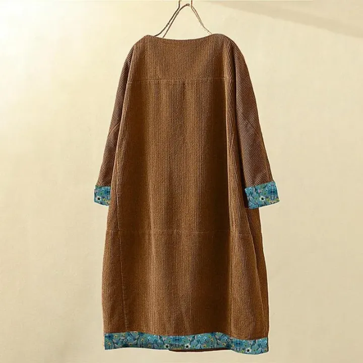 Women's round neck A-line casual skirt dress-BUY 3 FREE SHIPPING