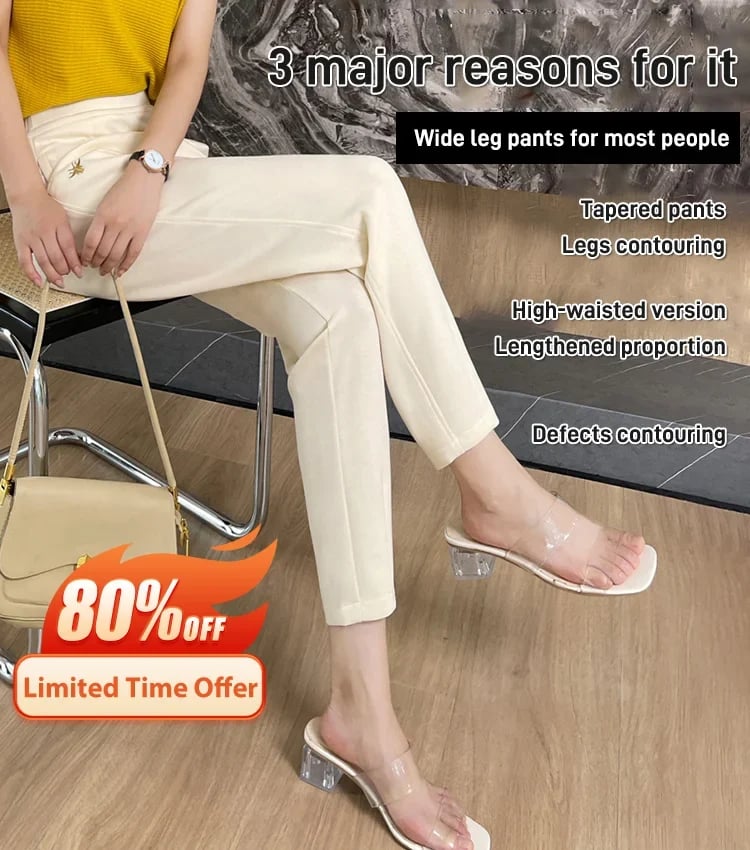 Loose-fitting high-waisted slacks