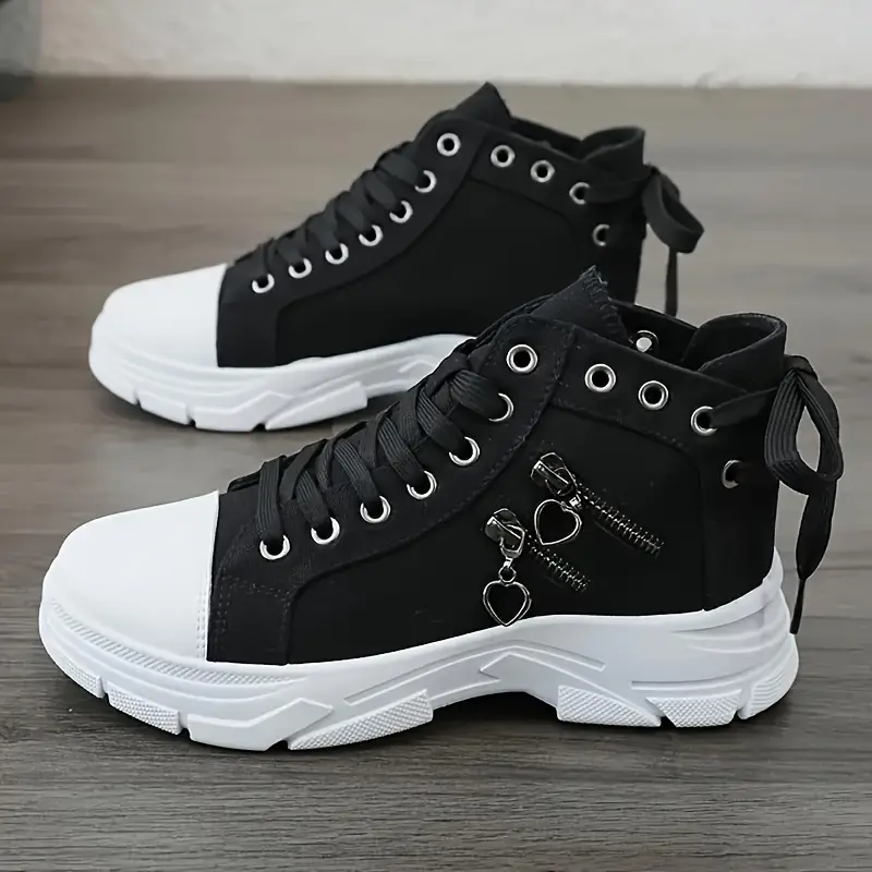 Women s Casual Denim Canvas Shoes Chunky Sole Fashion details 6