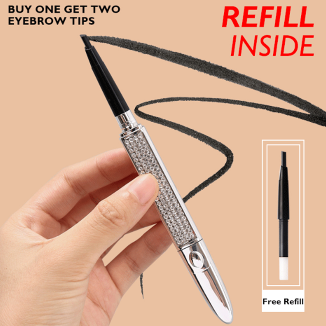 #8. Starry Sky Diamond Silver Tube Double-headed Eyebrow Pencil