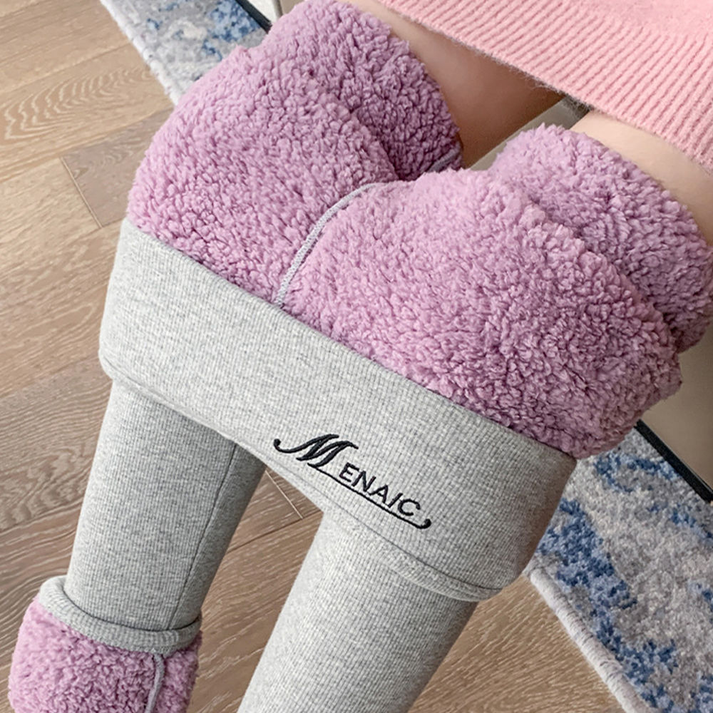 Grattlamm™ Stretchiga tighta Leggings för kvinnor med hög midja i tjock fleece