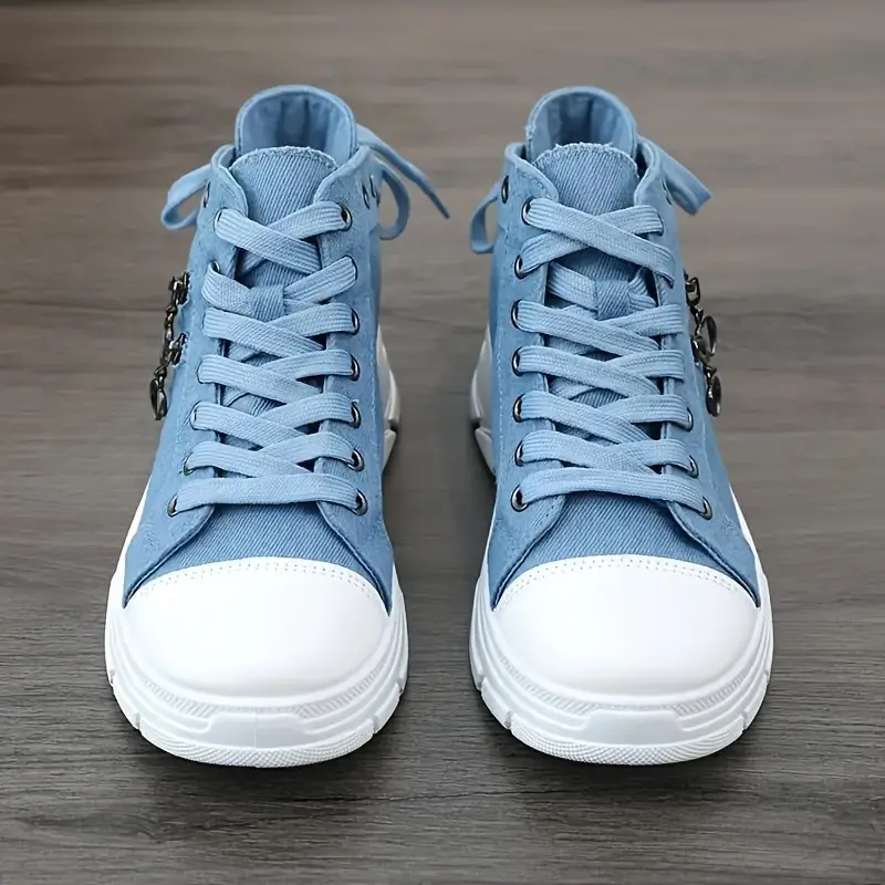 Women s Casual Denim Canvas Shoes Chunky Sole Fashion details 10