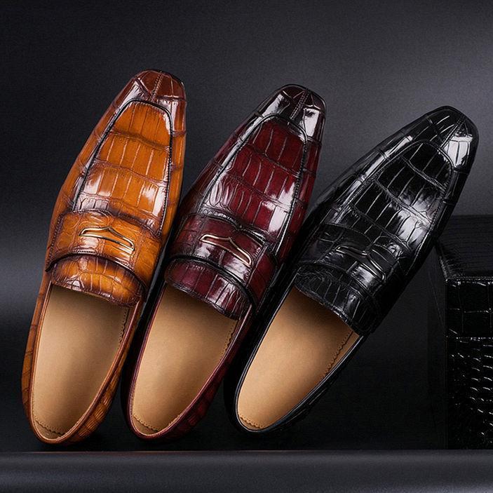 Men's Luxury Alligator Slip-On Formal Loafers-Zittor