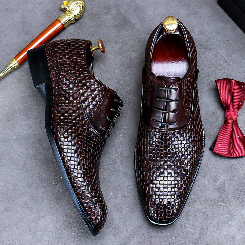 2022 Men's Leather Business Lace Up Casual Trendy Dress Shoes-Zittor
