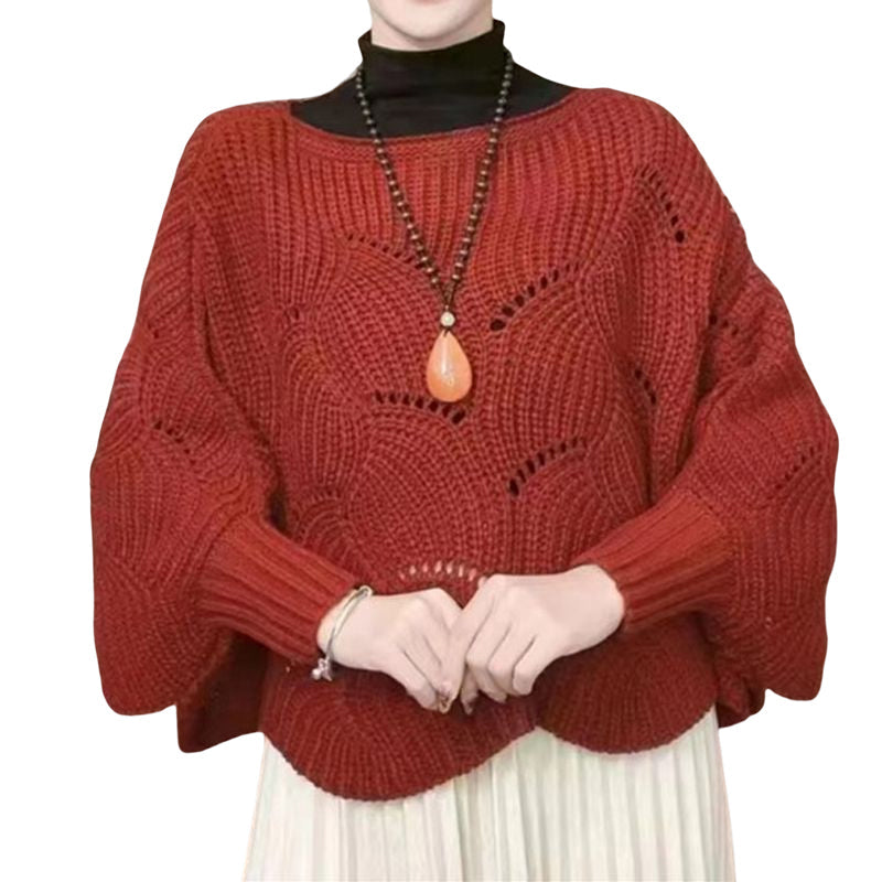 KNITTED SCARF WITH BAT SLEEVES