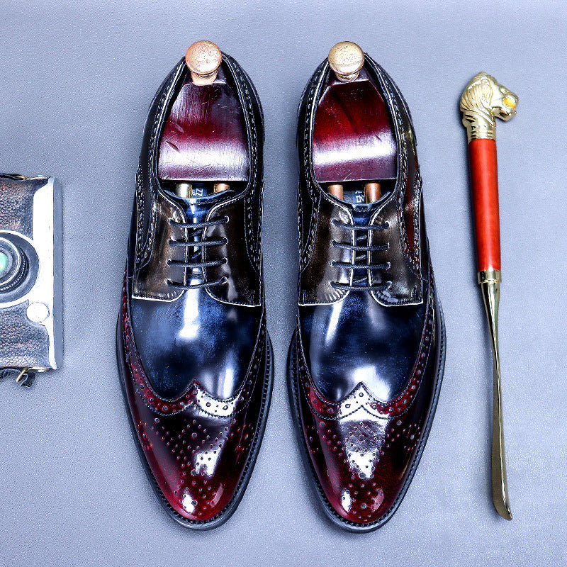 2022 Vintage Men's Leather Lace Up Fashion Dress Shoes-Zittor