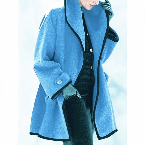 🔥Early Black Friday Sale⭐Hooded Color Block Woolen Coat
