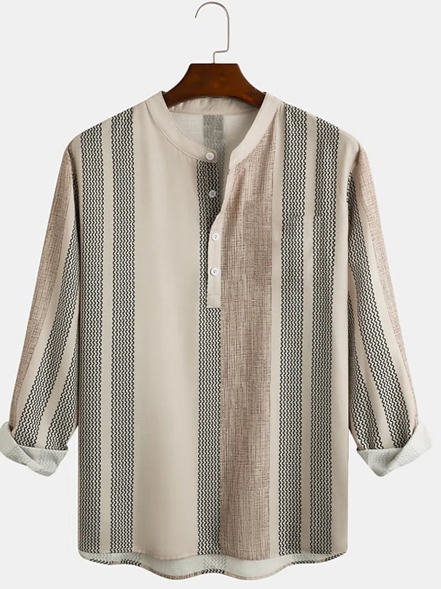 Men's Casual Shirt Henley Shirt