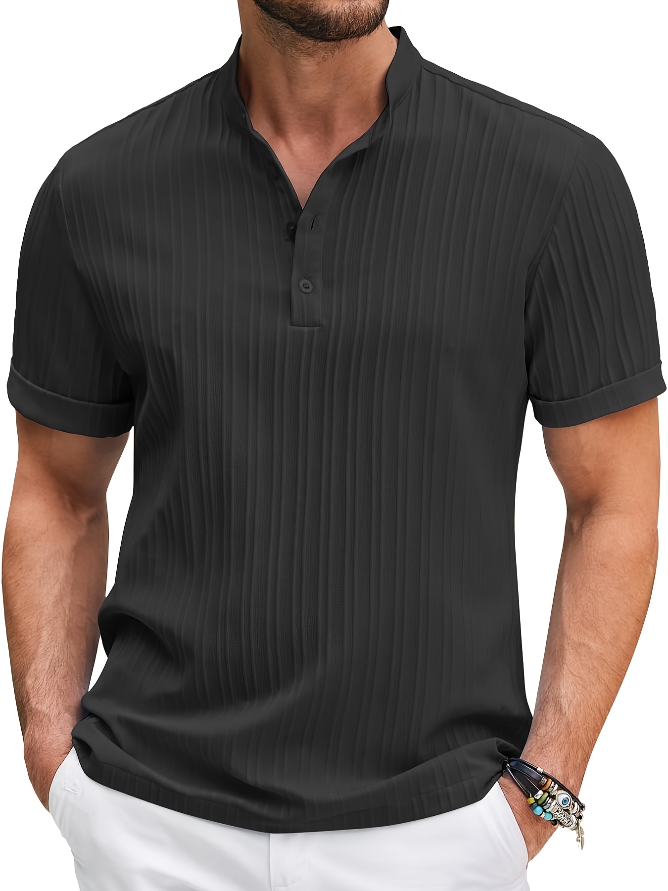 Men's Casual Breathable Striped Golf Shirt
