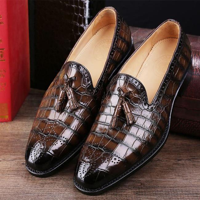 Classic Alligator Tassel  Slip-On Shoes-Zittor