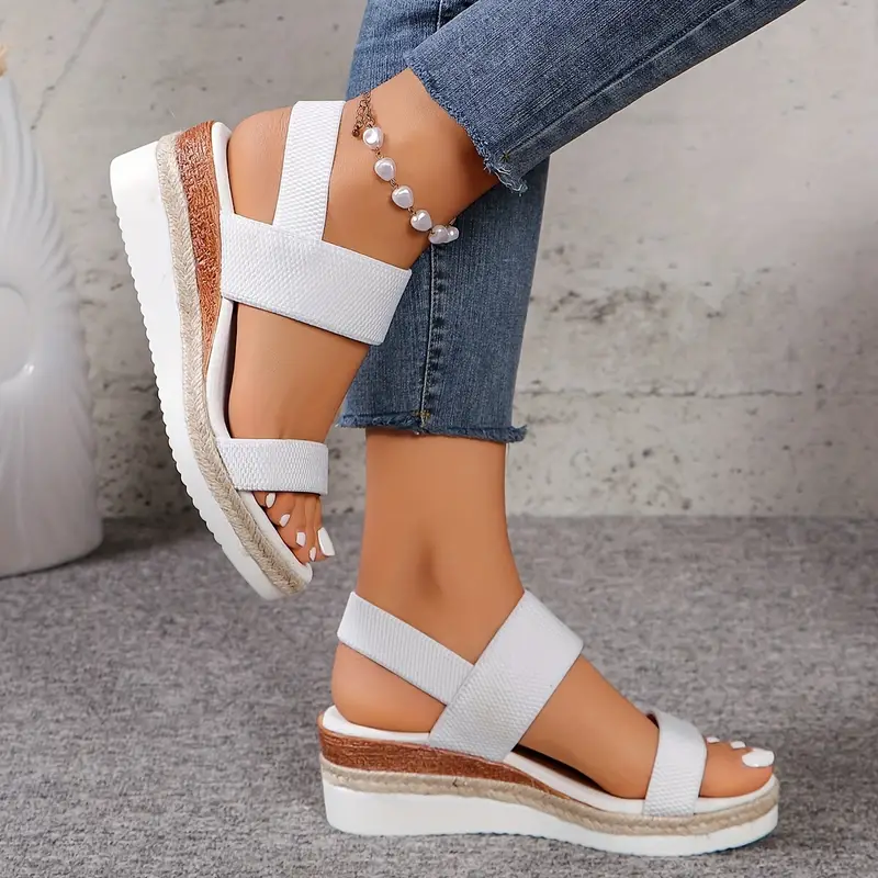 simple wedge sandals women s casual elastic band summer details 3