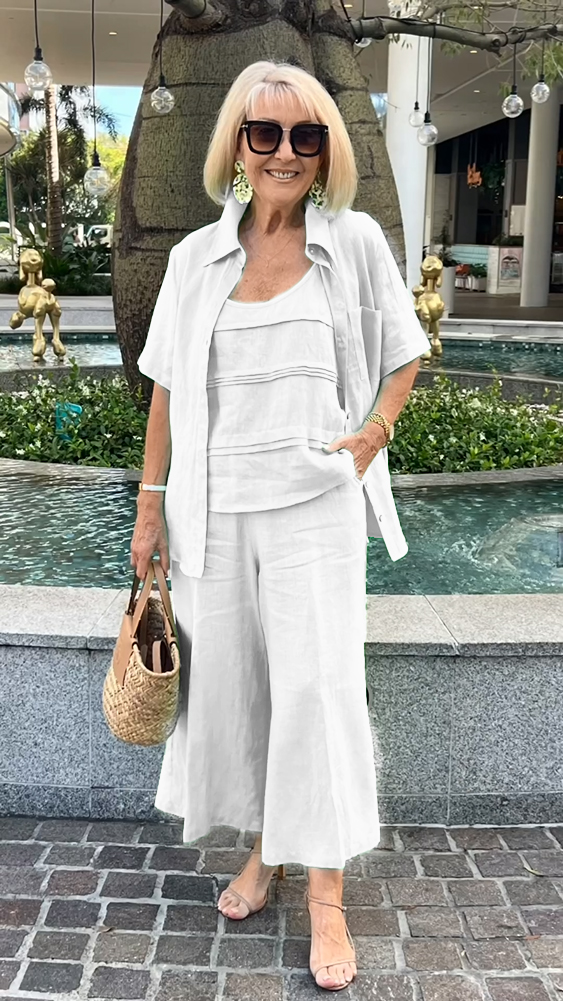 Cotton and linen three-piece Suit