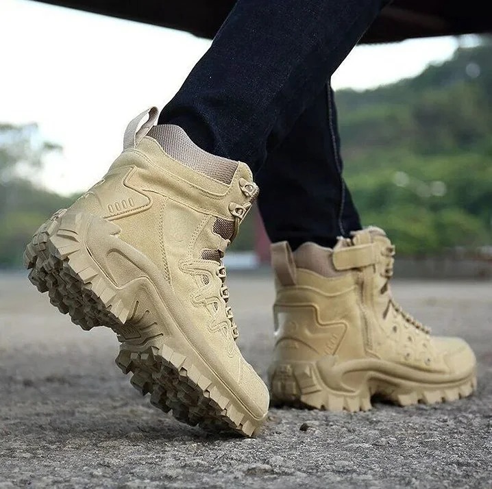 Men Outdoor Waterproof Non-Slip Hiking Boots Combat Boots