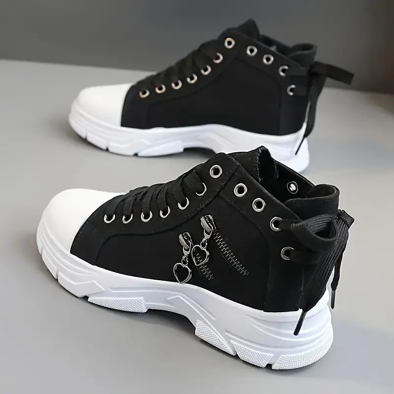Women s Casual Denim Canvas Shoes Chunky Sole Fashion details 1