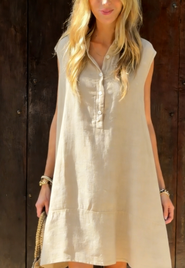 Women's Relaxed Vibe Linen Shirt Dress