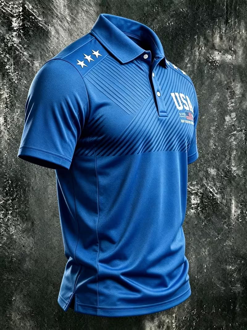 Men’s Patriotic Quick-Dry Tactical Polo Shirt-Embrace American Freedom