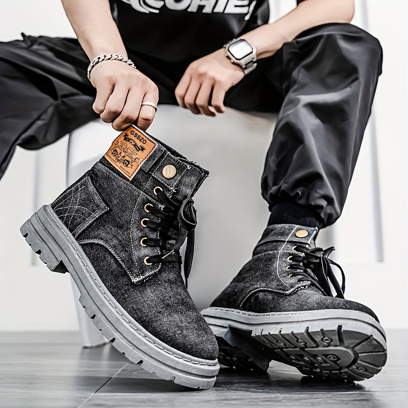 Men's Casual Streetwear Handmade denim Martin shoes