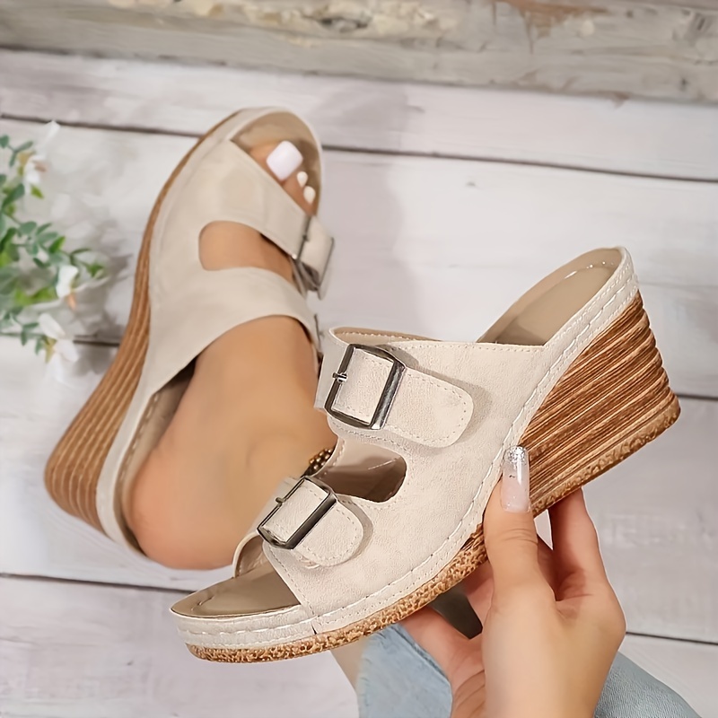 🔥Summer Sale 50%🔥Women‘s Comfortable Buckle Belts Platform Sandals