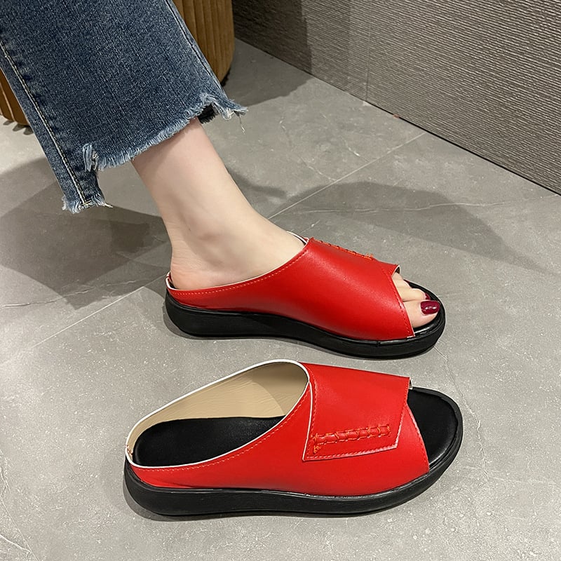 🔥LAST DAY SALE 50%🔥WOMEN'S NEW THICK-BOTTOMED FISH MOUTH SLIPPERS