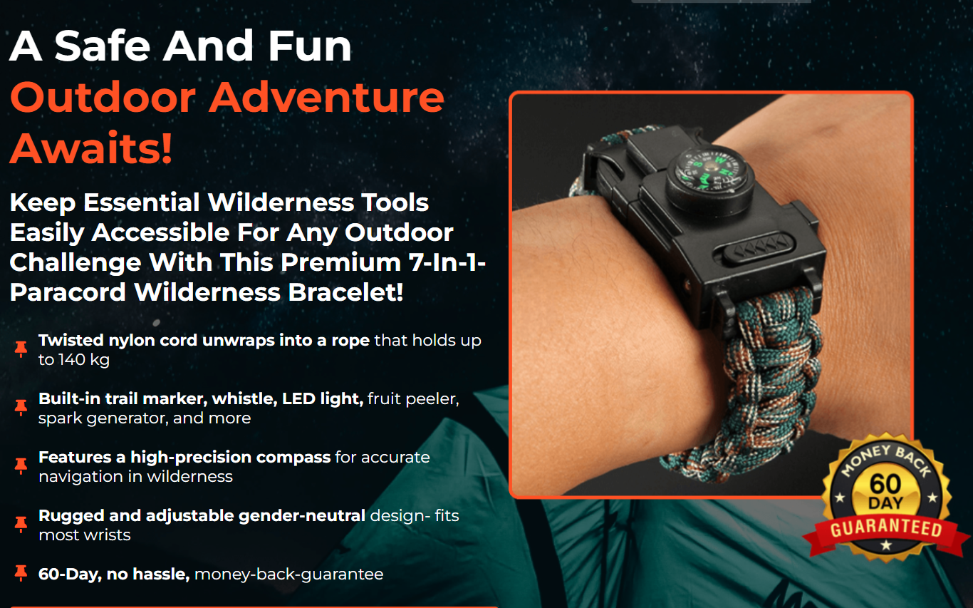7-In-1-Paracord Wilderness Bracelet