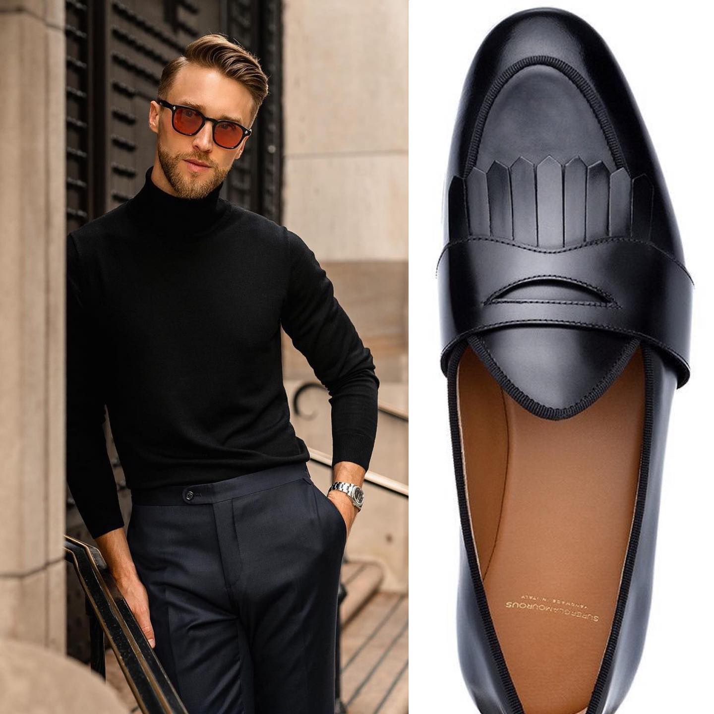 Black Tassel Slip On Loafer-Zittor