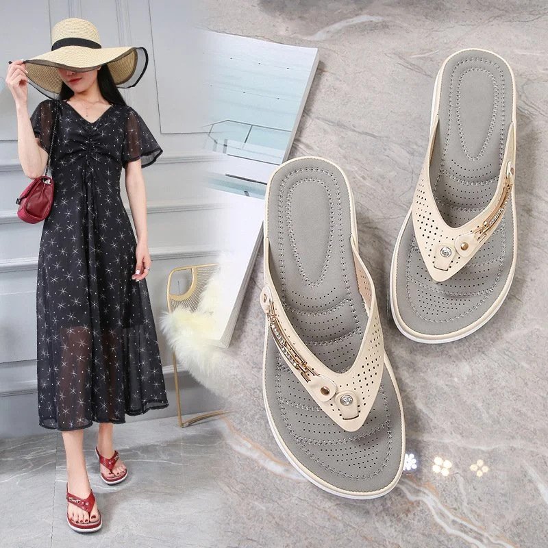 TOP SALE SUMMER 🔥 Women's Arch Support Soft Cushion Flip Flops Thong Sandals Slippers