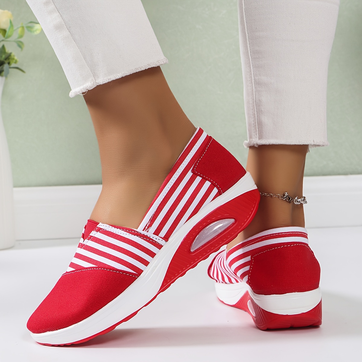 Women's Striped Comfortable Air Walking Shoes