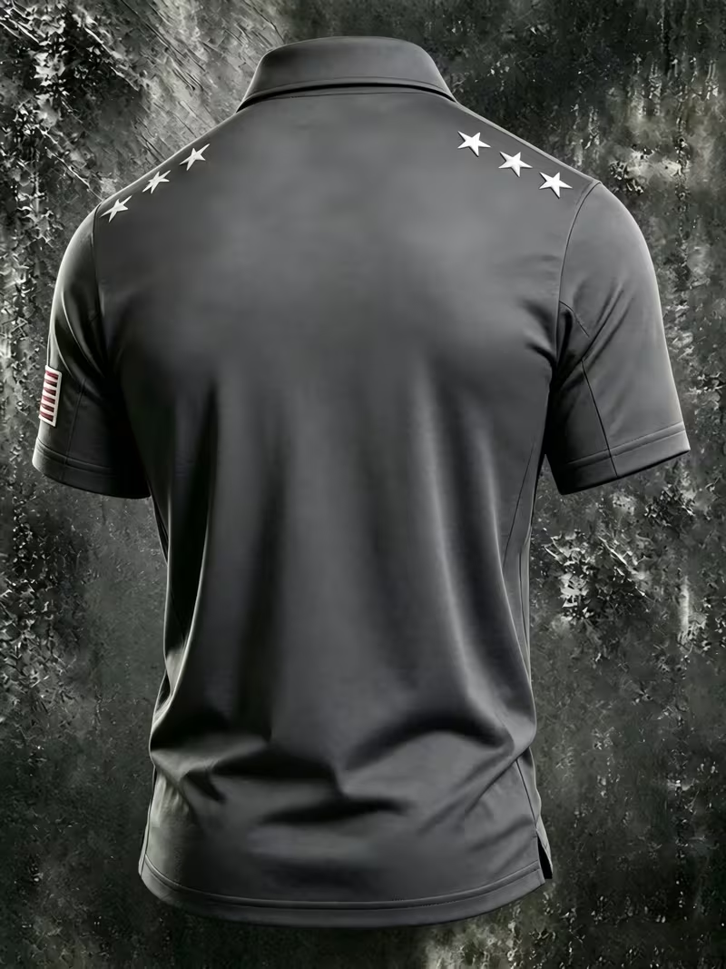Men’s Patriotic Quick-Dry Tactical Polo Shirt-Embrace American Freedom
