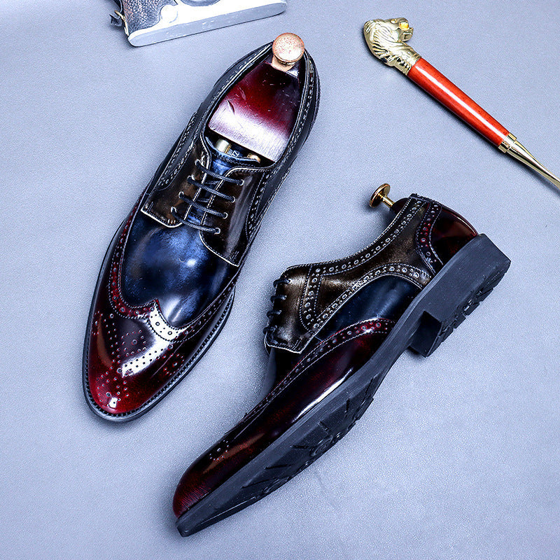 2022 Vintage Men's Leather Lace Up Fashion Dress Shoes-Zittor