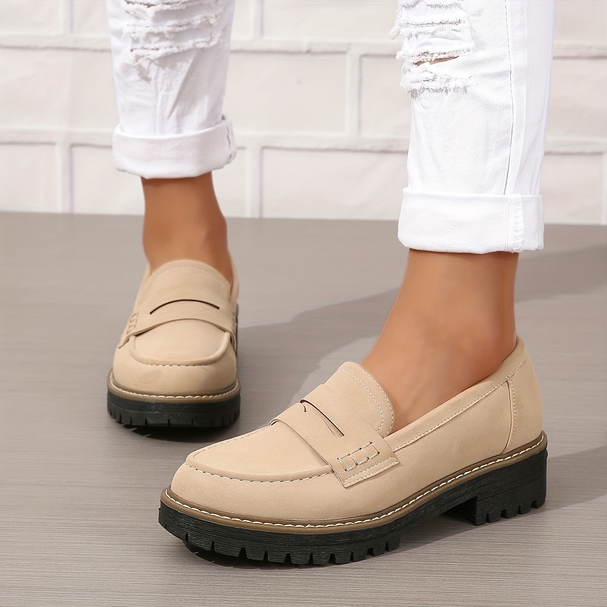 Women's Chunky Stylish Leather Loafers