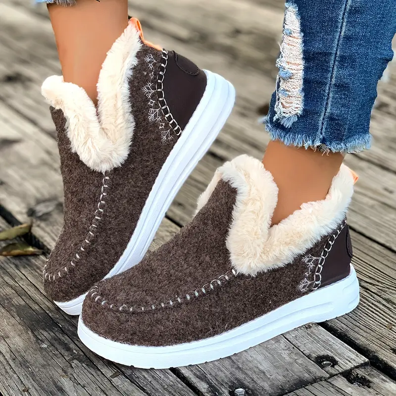 1  womens   fleece     booties             pu   details 2