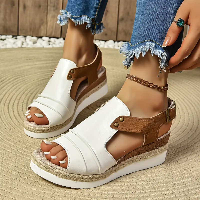 colorblock casual sandals women s ankle buckle strap comfy details 8