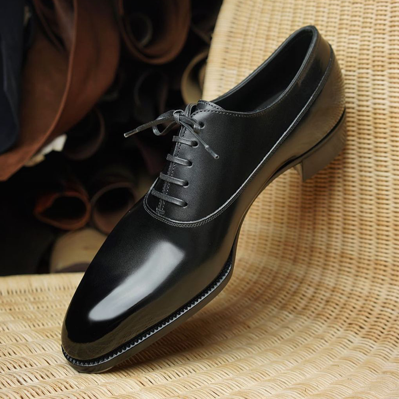 Black classic high-end men's design Oxford leather shoes-Zittor