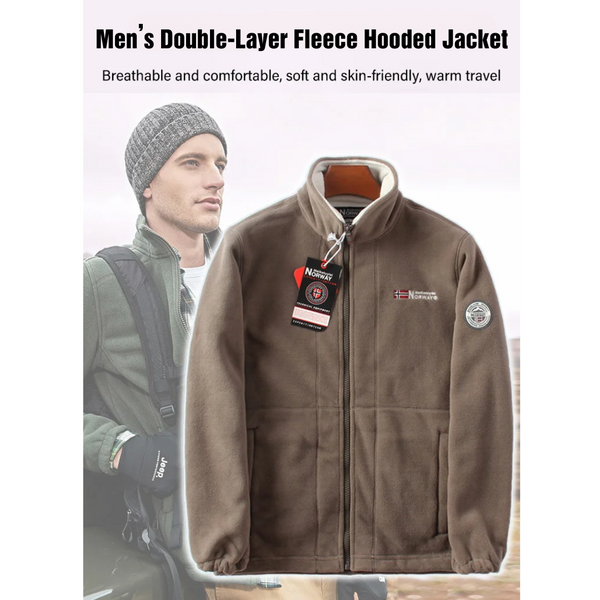 Last Day 50% OFF- 🔥Men's Double-Layer Fleece Hooded Jacket